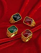 Anillo Para Hombre Mujer Piedra Cristal Ajustable Color Oro - Miniatura 6