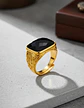 Anillo Para Hombre Mujer Piedra Cristal Ajustable Color Oro - Miniatura 11