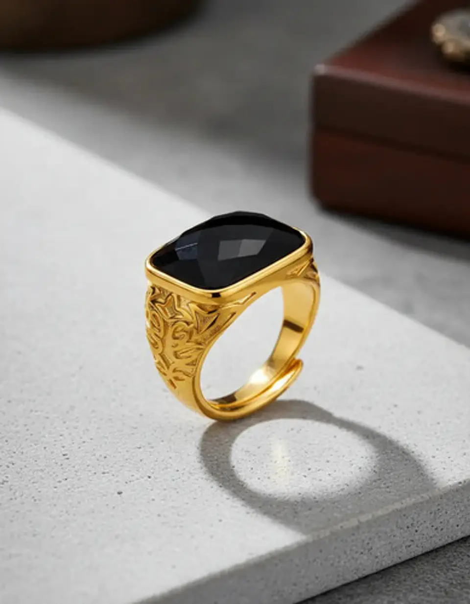 Anillo Para Hombre Mujer Piedra Cristal Ajustable Color Oro 11