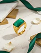 Anillo Para Hombre Mujer Piedra Cristal Ajustable Color Oro - Miniatura 19