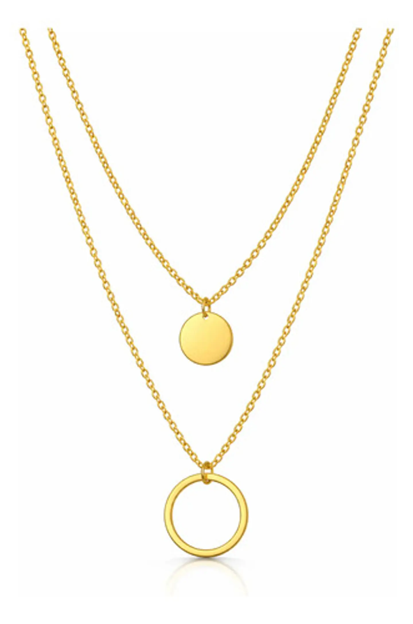 Collar Para Mujer Dijes Geométrico Doble Estilo Kpop Minimal 1