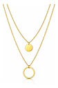 Collar Para Mujer Dijes Geométrico Doble Estilo Kpop Minimal - Miniatura 1