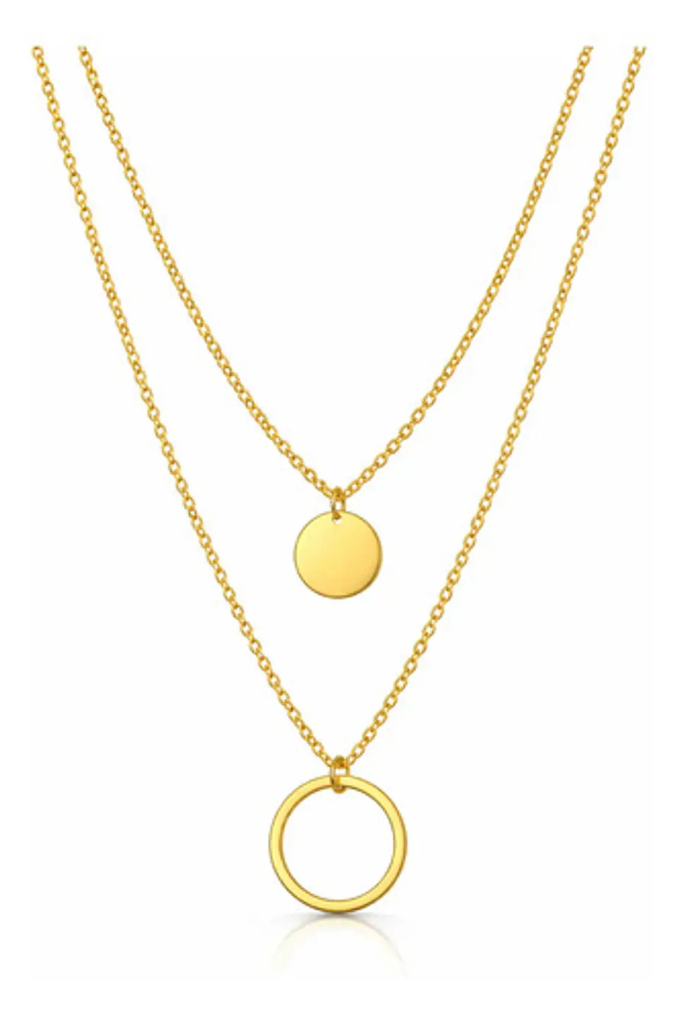 Collar Para Mujer Dijes Geométrico Doble Estilo Kpop Minimal 1