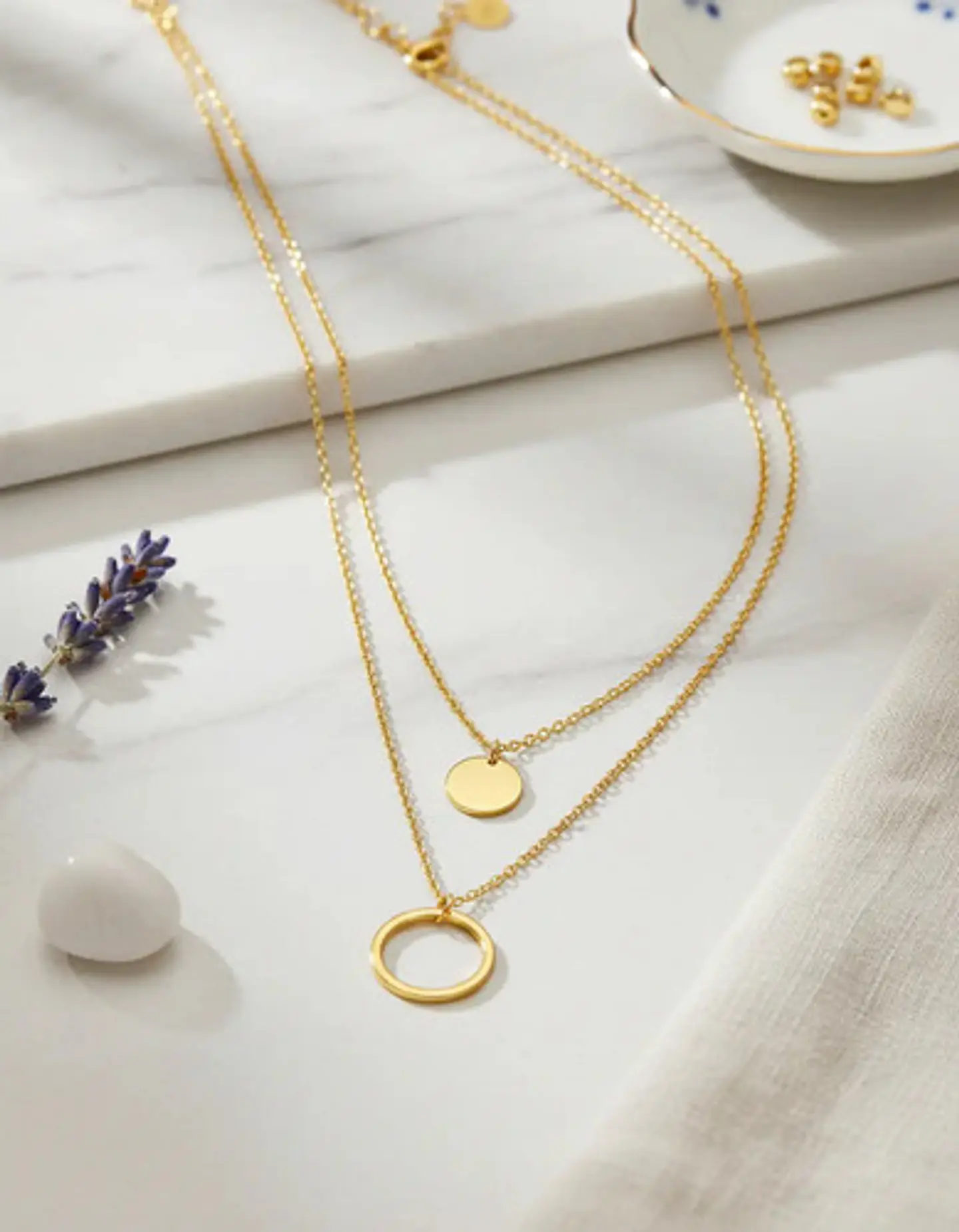 Collar Para Mujer Dijes Geométrico Doble Estilo Kpop Minimal 3