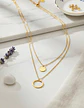 Collar Para Mujer Dijes Geométrico Doble Estilo Kpop Minimal - Miniatura 3