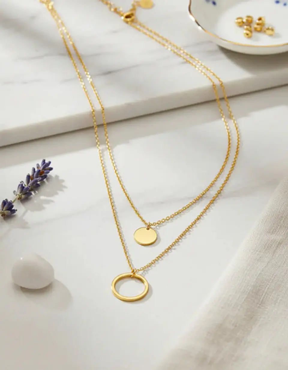 Collar Para Mujer Dijes Geométrico Doble Estilo Kpop Minimal 3