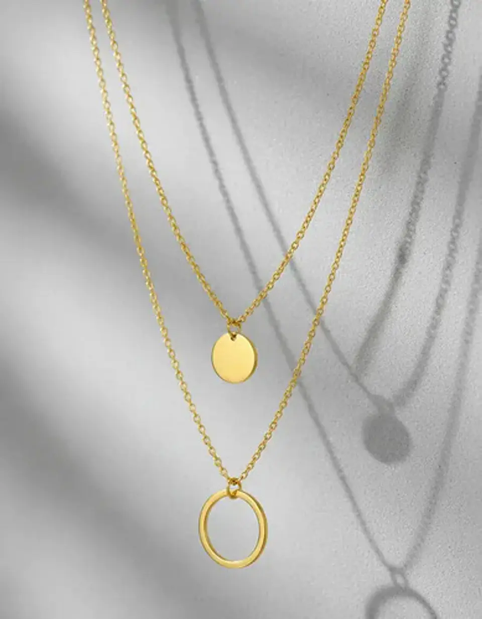 Collar Para Mujer Dijes Geométrico Doble Estilo Kpop Minimal 4
