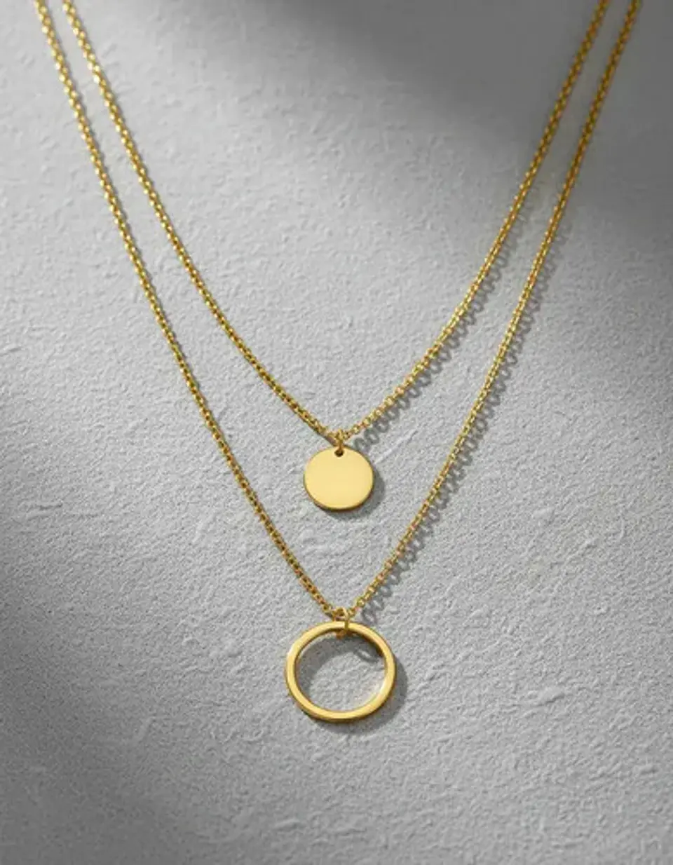 Collar Para Mujer Dijes Geométrico Doble Estilo Kpop Minimal 5