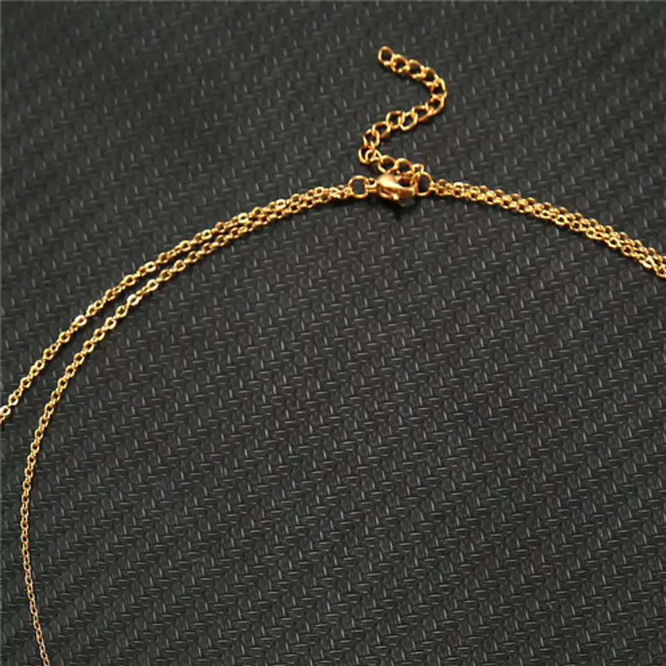 Collar Para Mujer Dijes Geométrico Doble Estilo Kpop Minimal 10