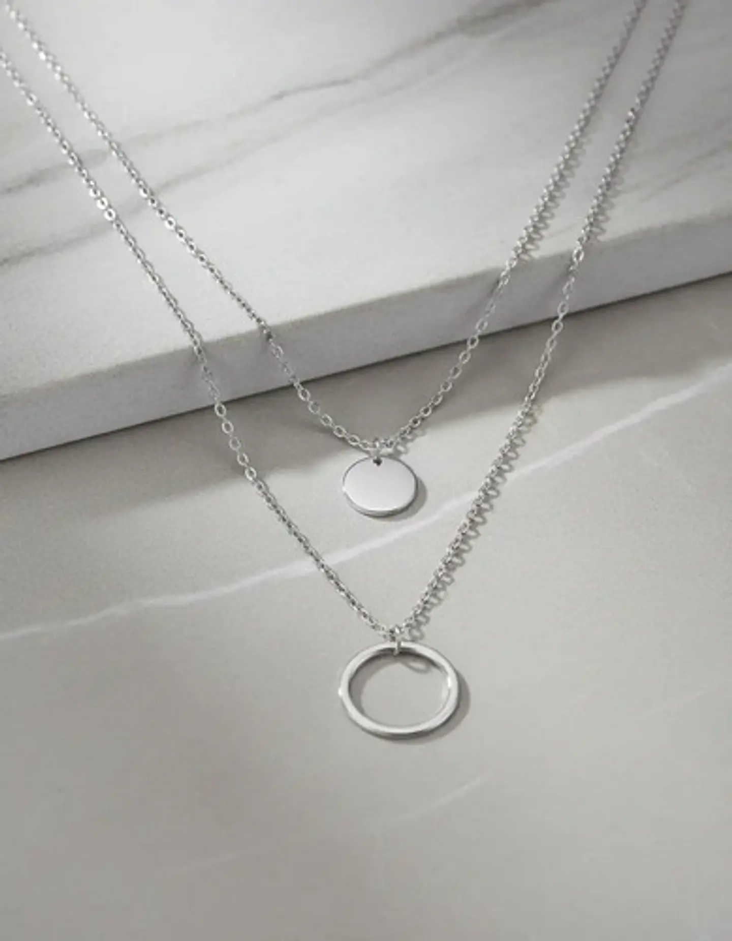 Collar Para Mujer Dijes Geométrico Doble Estilo Kpop Minimal 13