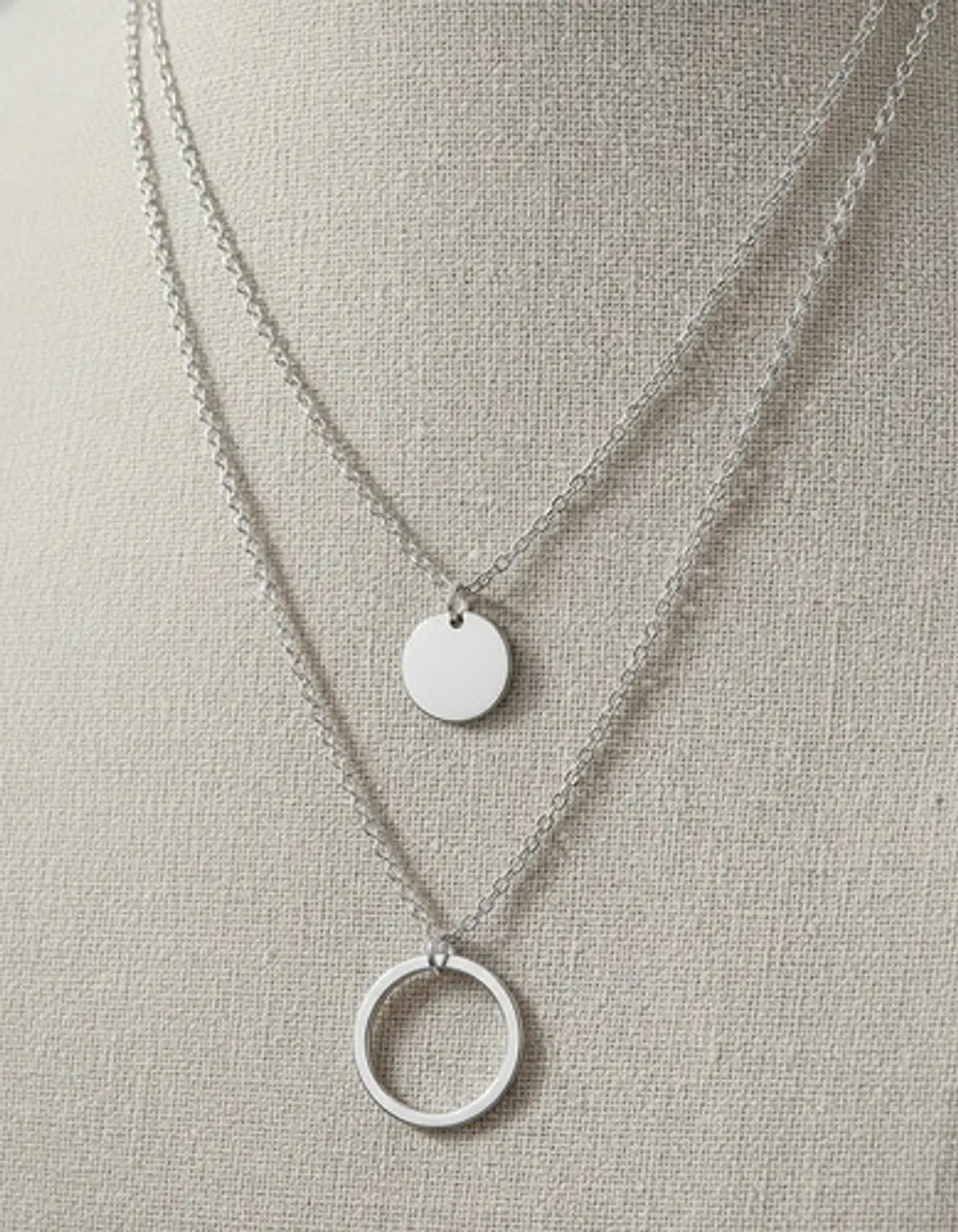Collar Para Mujer Dijes Geométrico Doble Estilo Kpop Minimal 16