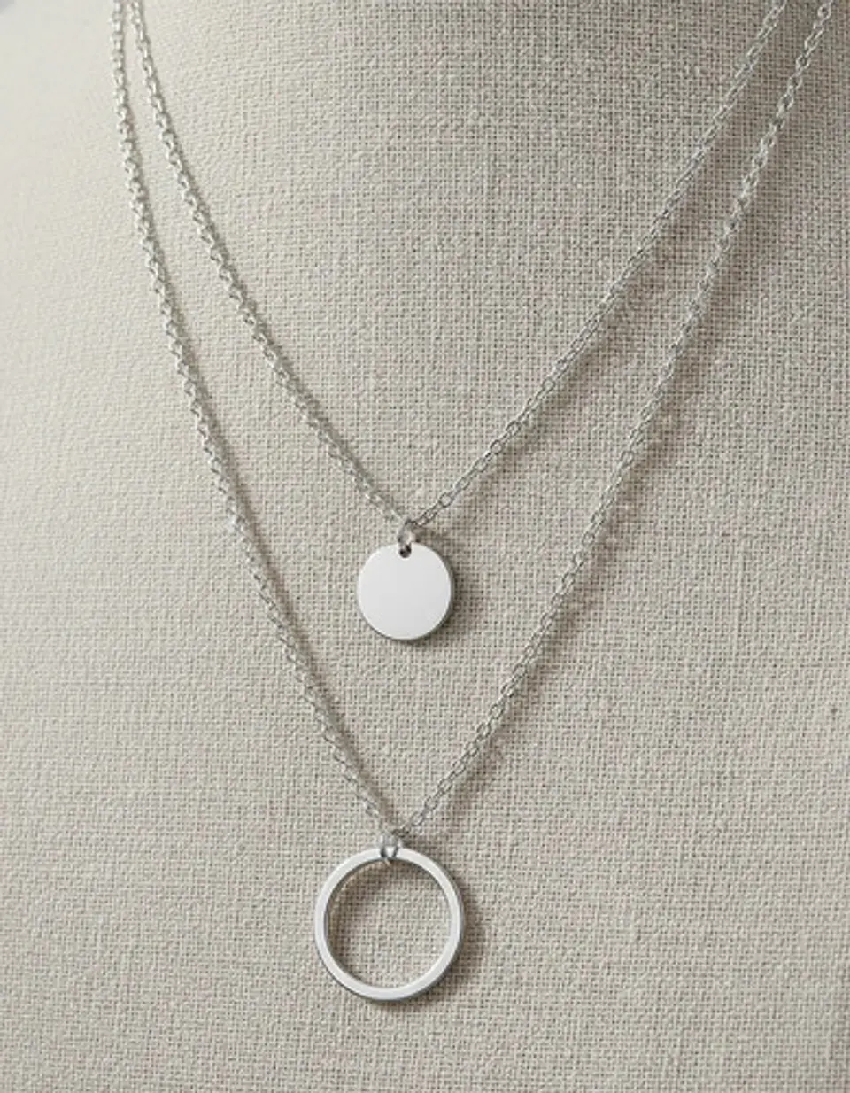 Collar Para Mujer Dijes Geométrico Doble Estilo Kpop Minimal 16