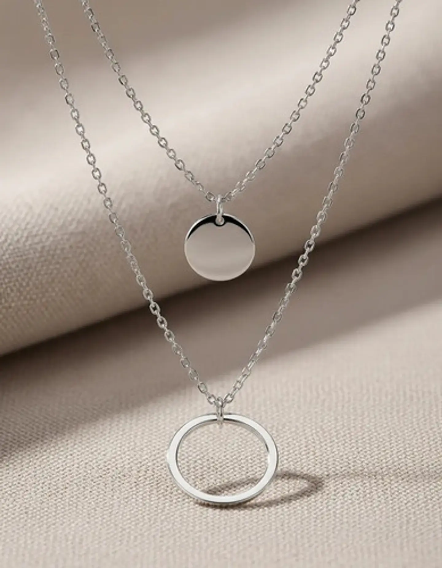 Collar Para Mujer Dijes Geométrico Doble Estilo Kpop Minimal 17