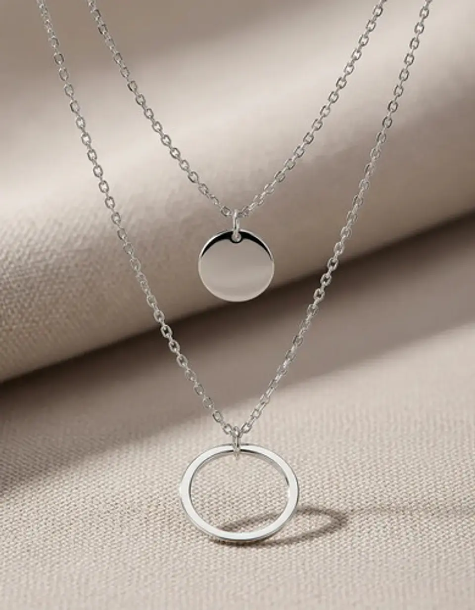 Collar Para Mujer Dijes Geométrico Doble Estilo Kpop Minimal 17