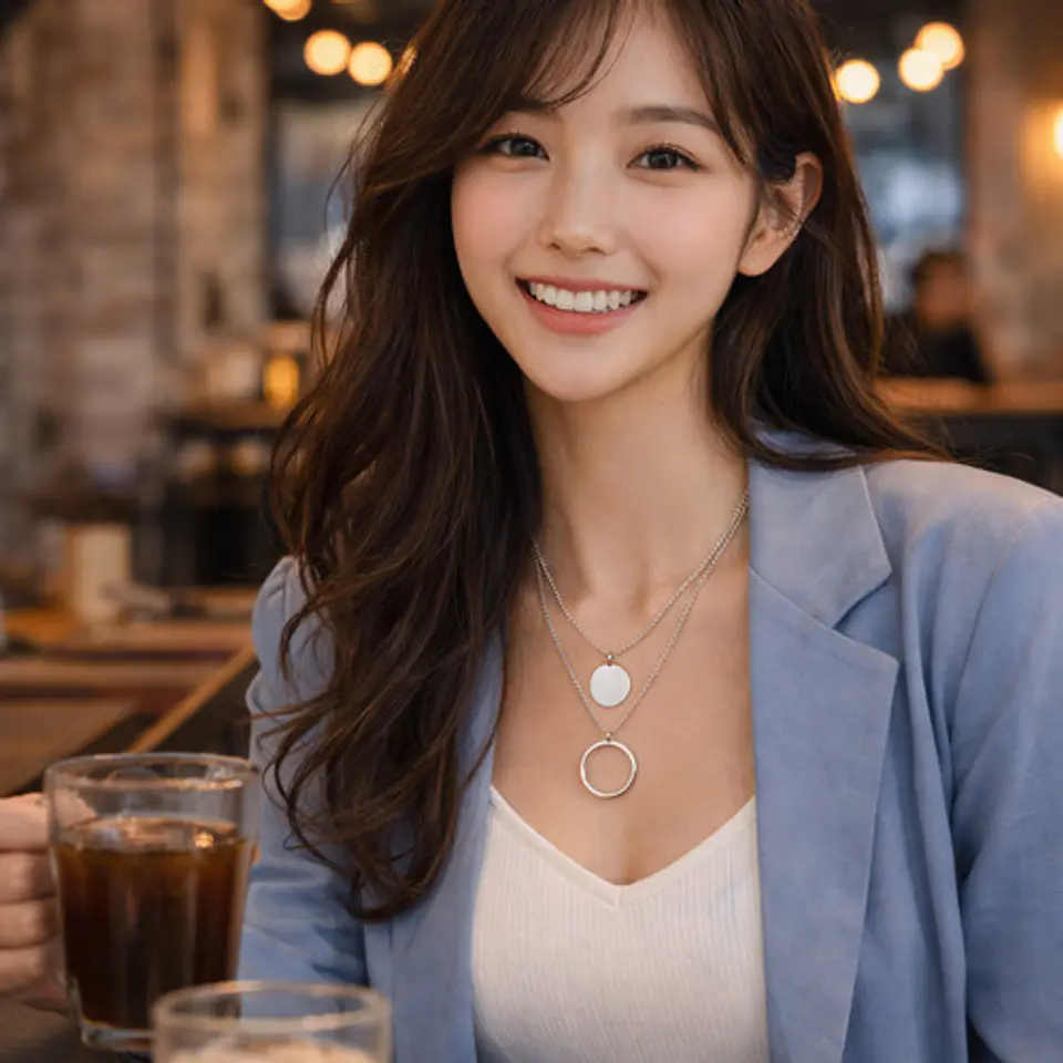 Collar Para Mujer Dijes Geométrico Doble Estilo Kpop Minimal 18