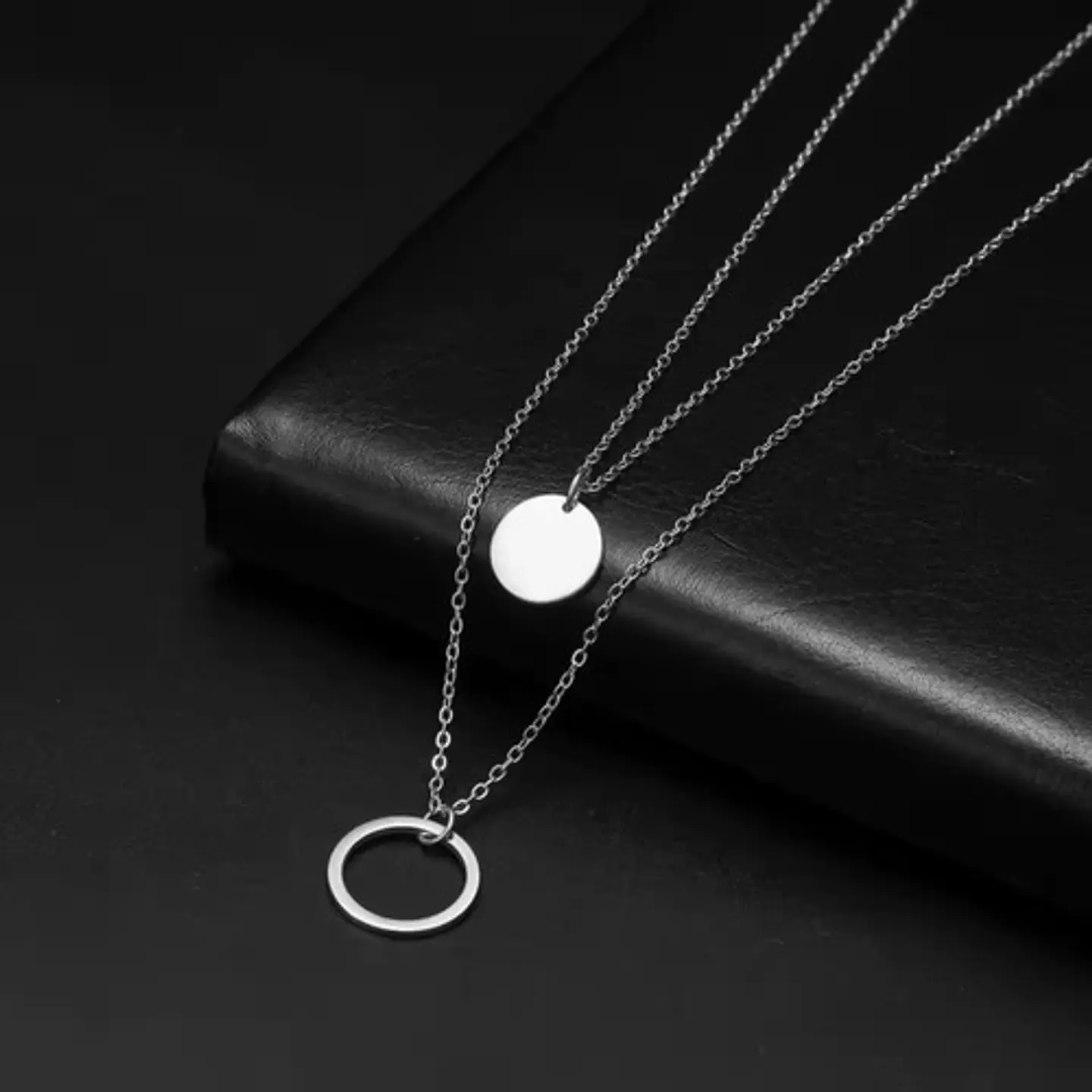 Collar Para Mujer Dijes Geométrico Doble Estilo Kpop Minimal 20