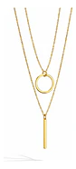 Collar Doble Capa Para Mujeres Dije Geométrico Minimalista - Miniatura 1