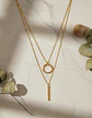 Collar Doble Capa Para Mujeres Dije Geométrico Minimalista - Miniatura 2