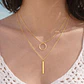 Collar Doble Capa Para Mujeres Dije Geométrico Minimalista - Miniatura 7