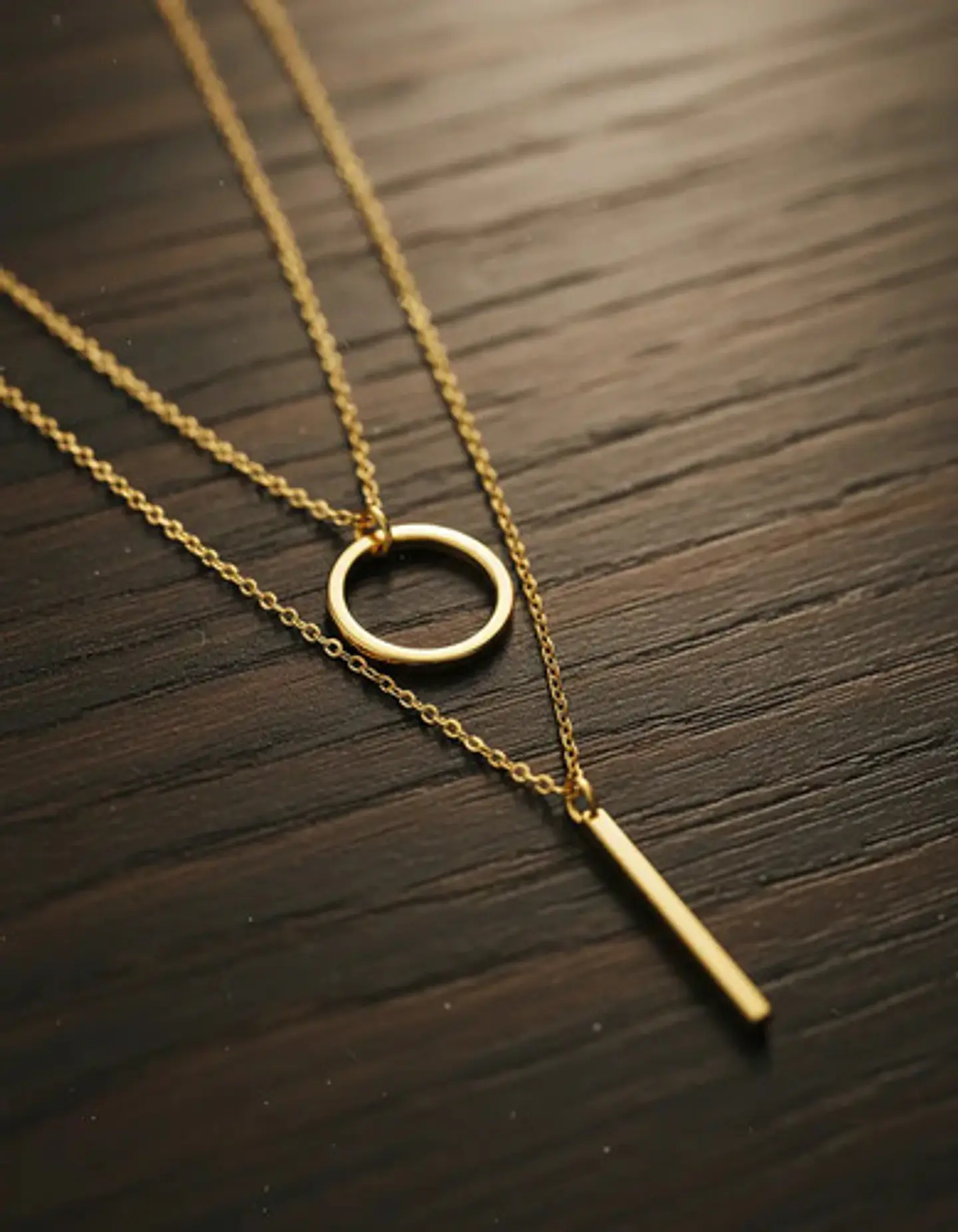 Collar Doble Capa Para Mujeres Dije Geométrico Minimalista 9