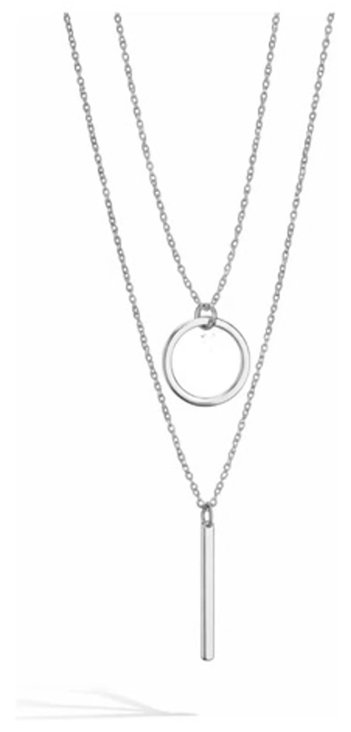 Collar Doble Capa Para Mujeres Dije Geométrico Minimalista 11