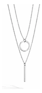 Collar Doble Capa Para Mujeres Dije Geométrico Minimalista - Miniatura 11