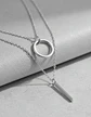 Collar Doble Capa Para Mujeres Dije Geométrico Minimalista - Miniatura 13