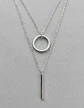 Collar Doble Capa Para Mujeres Dije Geométrico Minimalista - Miniatura 14