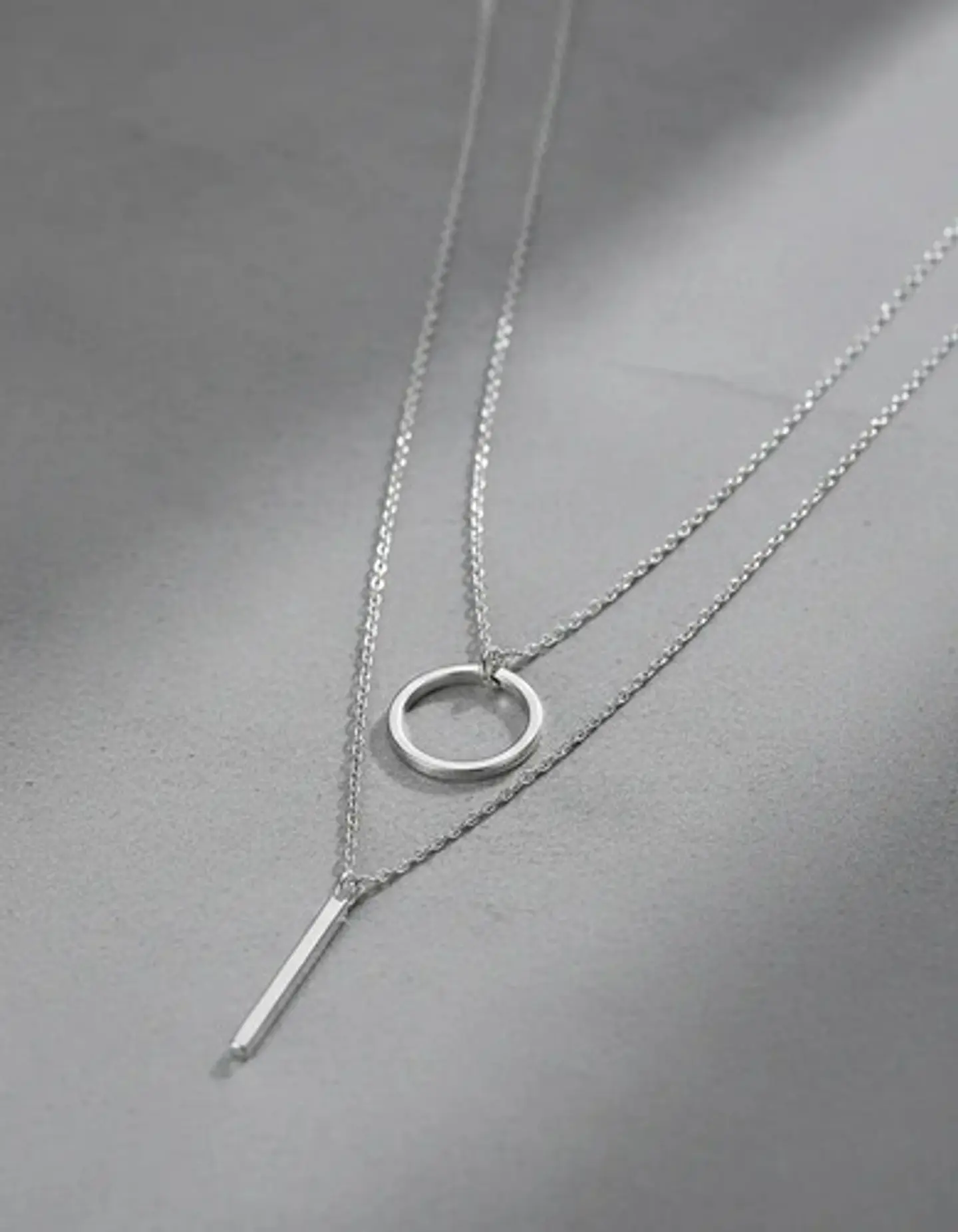 Collar Doble Capa Para Mujeres Dije Geométrico Minimalista 15