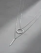 Collar Doble Capa Para Mujeres Dije Geométrico Minimalista - Miniatura 15