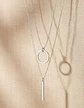 Collar Doble Capa Para Mujeres Dije Geométrico Minimalista - Miniatura 17
