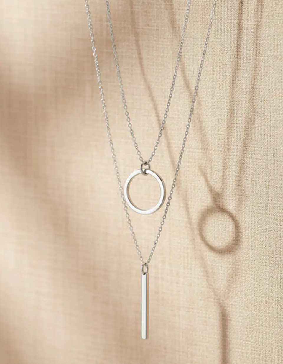 Collar Doble Capa Para Mujeres Dije Geométrico Minimalista 17