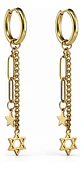 Aretes Para Hombre Mujer Pendientes Estrella De David Cadena - Miniatura 1