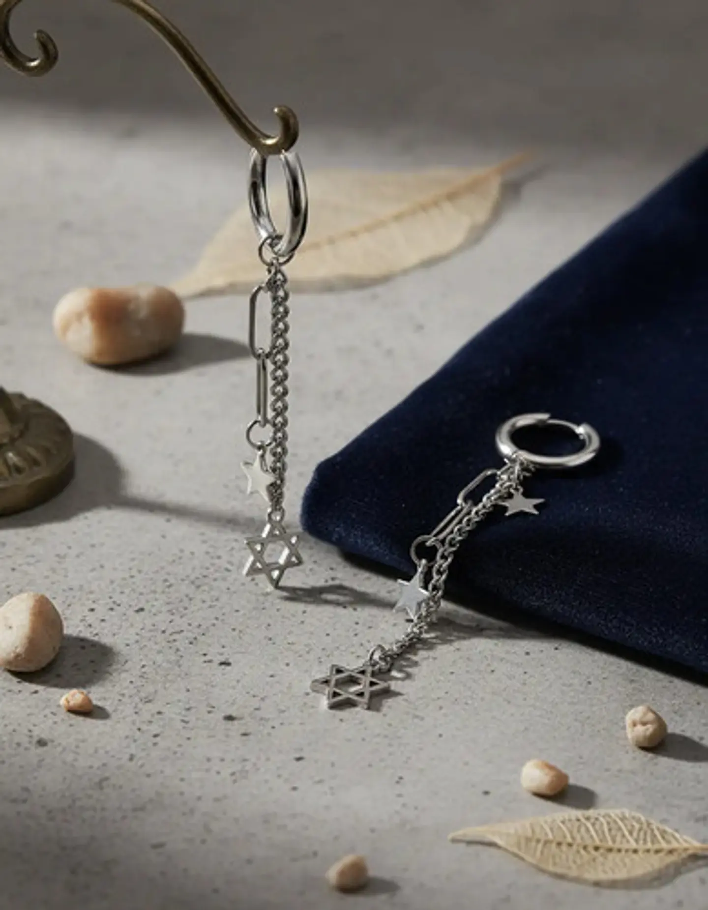 Aretes Para Hombre Mujer Pendientes Estrella De David Cadena 10
