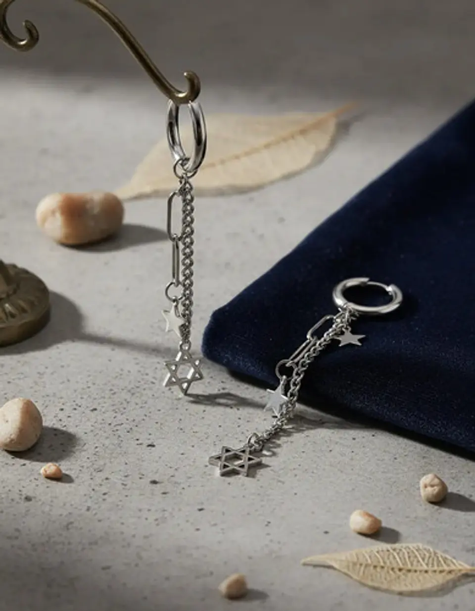 Aretes Para Hombre Mujer Pendientes Estrella De David Cadena 10