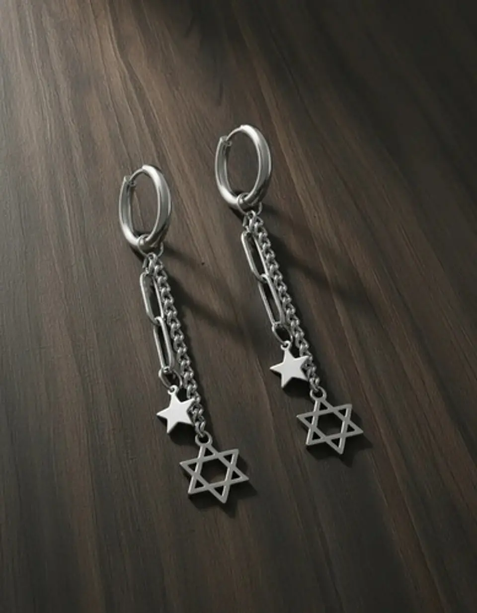 Aretes Para Hombre Mujer Pendientes Estrella De David Cadena 11