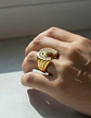 Anillo Color Oro Acero Inoxidable Caballo Piedras Cz Hombre - Miniatura 5