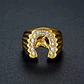 Anillo Color Oro Acero Inoxidable Caballo Piedras Cz Hombre - Miniatura 9