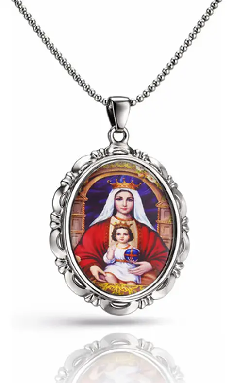 Collar Para Hombres Mujeres Dije Medallón De La Virgen María