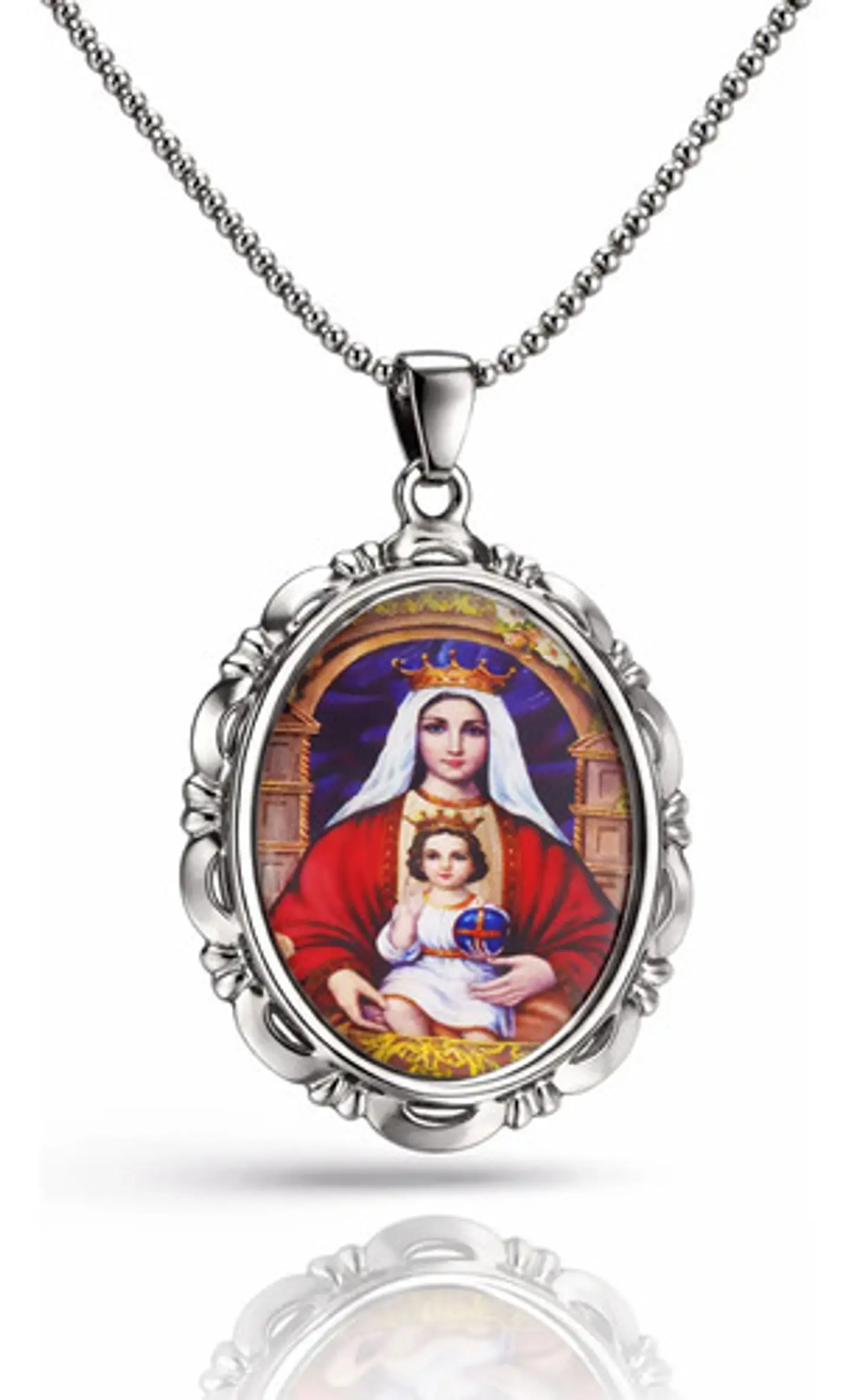 Collar Para Hombres Mujeres Dije Medallón De La Virgen María 1