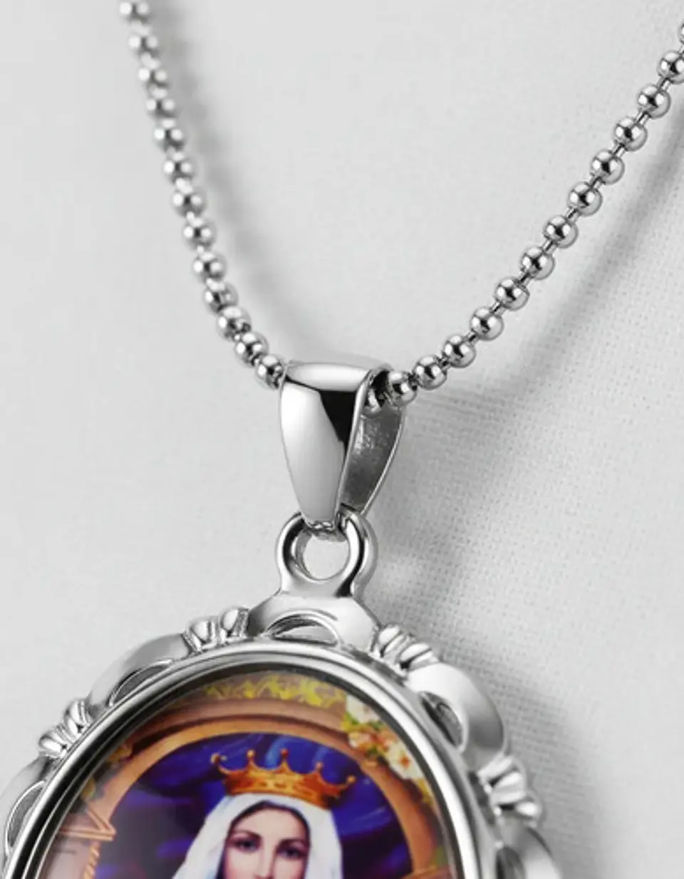 Collar Para Hombres Mujeres Dije Medallón De La Virgen María 3