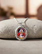 Collar Para Hombres Mujeres Dije Medallón De La Virgen María - Miniatura 4