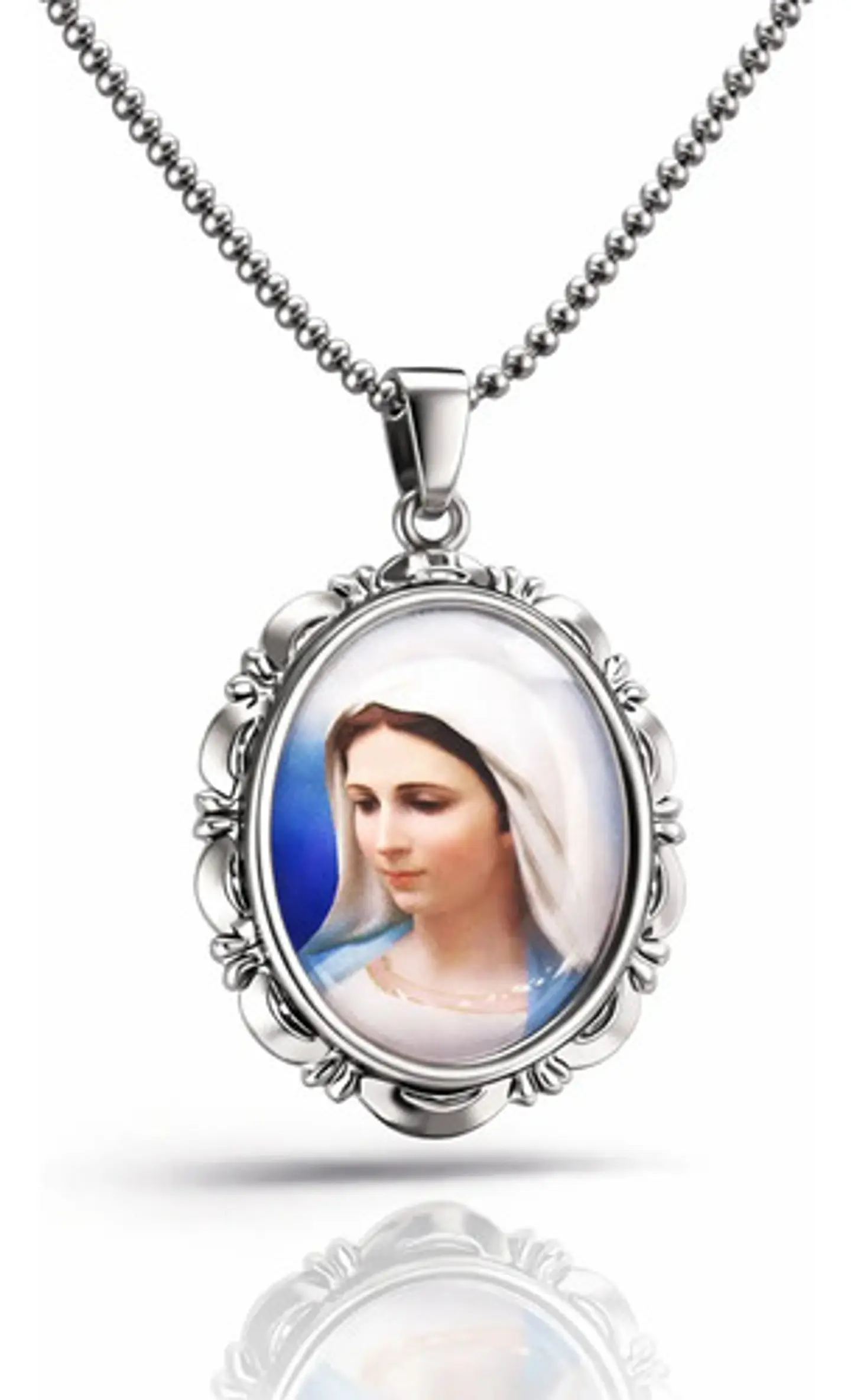 Collar Para Hombres Mujeres Dije Medallón De La Virgen María 10