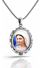 Collar Para Hombres Mujeres Dije Medallón De La Virgen María - Miniatura 10