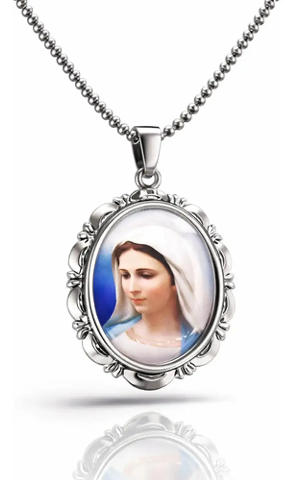 Collar Para Hombres Mujeres Dije Medallón De La Virgen María 10