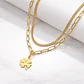 Collar Doble Gargantilla Para Mujer Dije Trébol De La Suerte - Miniatura 3