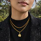 Collar Doble Gargantilla Para Mujer Dije Trébol De La Suerte - Miniatura 5