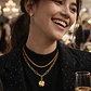Collar Doble Gargantilla Para Mujer Dije Trébol De La Suerte - Miniatura 6
