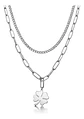 Collar Doble Gargantilla Para Mujer Dije Trébol De La Suerte - Miniatura 7