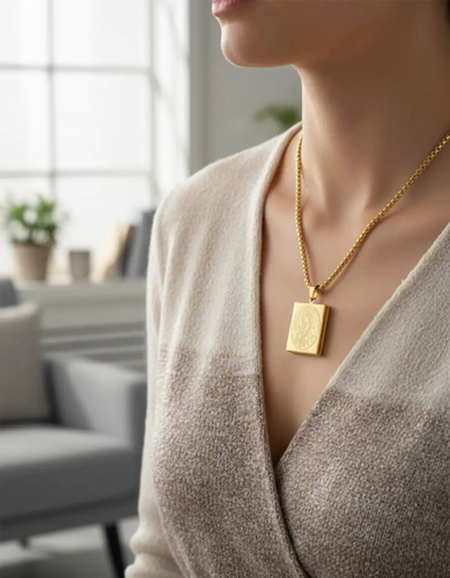 Collar Para Hombre Y Mujer Dije Relicario De La Virgen María 4